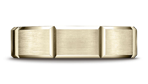 Benchmark-14K-Yellow-Gold-6mm-Comfort-Fit-Satin-Finished-Grooves-Carved-Design-Wedding-Band-Ring--Size-4.25--CF6644914KY04.25