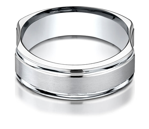 Benchmark-14K-White-Gold-7mm-Ergonomic-Comfort-Fit-Satin-Finish-with-High-Polish-Edge-Design-Band--Sz-4.25--CF67202S14KW04.25