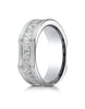 Benchmark-14K-White-Gold-7mm-Ergonomic-Comfort-Fit-Hammered-Finish-w/-High-Polish-Edge-Design-Band-Sz-4--CF67230914KW04