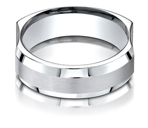 Benchmark-14K-White-Gold-7mm-Ergonomic-Comfort-Fit-Satin-Finish-w/-High-Polish-Beveled-Edge-Band--Size-4.25--CF67241614KW04.25