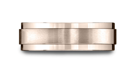 Benchmark-14k-Rose-Gold-7mm-Comfort-Fit-Satin-Finished-w/-High-Polished-Drop-Edge-Carved-Des.-Band--Sz-4.25--CF6735114KR04.25