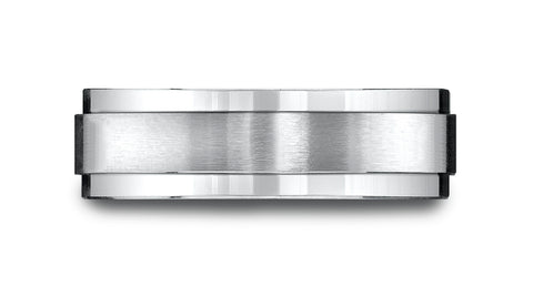 Benchmark-10k-White-Gold-7mm-Comfort-Fit-Satin-Finished-w/-High-Polished-Drop-Edge-Carved-Design-Band--4.25--CF6735110KW04.25