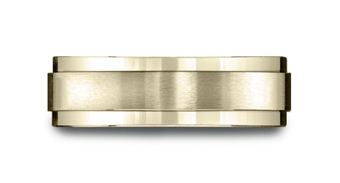 Benchmark-14k-Yellow-Gold-7mm-Comfort-Fit-Satin-Finished-with-High-Polished-Drop-Edge-Carved-Dsn-Band--4.25--CF6735114KY04.25