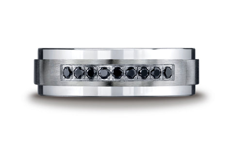 Benchmark-Argentium-Silver-7mm-Comfort-Fit-Pave-Set-9-Stone-Black-Diamond-Design-Band--0.18-cttw--6.5--CF67381SV06.5