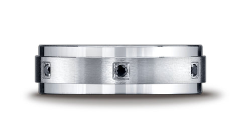 Benchmark-Argentium-Silver-7mm-Comfort-Fit-Pave-Set-6-Stone-Black-Diamond-Design-Band--0.12-cttw--6.5--CF67383SV06.5