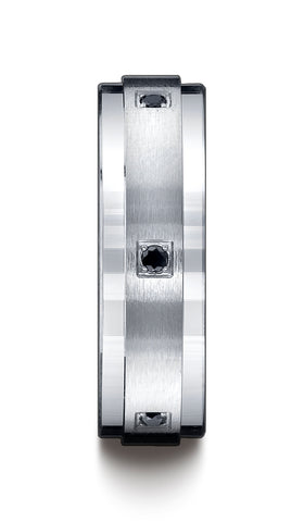 Benchmark-Argentium-Silver-7mm-Comfort-Fit-Pave-Set-6-Stone-Black-Diamond-Design-Band--0.12-cttw--Sz-7--CF67383SV07