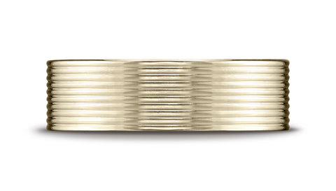 Benchmark-14K-Yellow-Gold-7mm-Comfort-Fit-Satin-Finished-with-Threaded-Pattern-Carved-Design-Band--Sz-4.25--CF6740114KY04.25