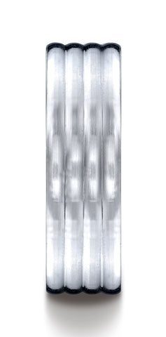 Benchmark-Cobaltchrome-7.0-mm-Comfort-Fit-Satin-Finished-4-Roll-Design-Wedding-Band-Ring--Size-7--CF67403CC07