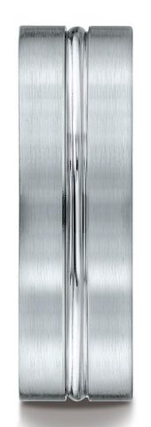 Benchmark-Platinum-7mm-Comfort-Fit-Satin-Finished-w/-High-Polished-Center-Cut-Carved-Design-Band-Sz-4.5--CF67411PT04.5