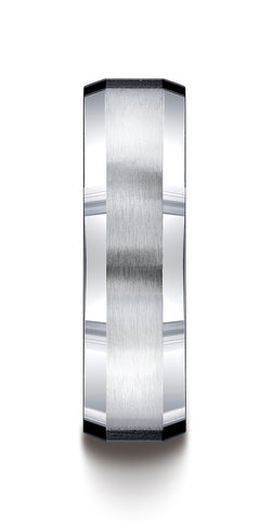 Benchmark-Argentium-Silver-7mm-Comfort-Fit-Satin-Finished-Beveled-Edge-Design-Wedding-Band-Ring--Size-7--CF67416SV07