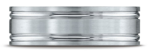 Benchmark-Platinum-7mm-Comfort-Fit-Satin-Finished-with-Parallel-Grooves-Carved-Design-Band--Size-4.25--CF67423PT04.25