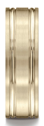 Benchmark-18k-Yellow-Gold-7mm-Comfort-Fit-Satin-Finished-w/-Parallel-Grooves-Carved-Design-Band--Sz-4.5--CF6742318KY04.5