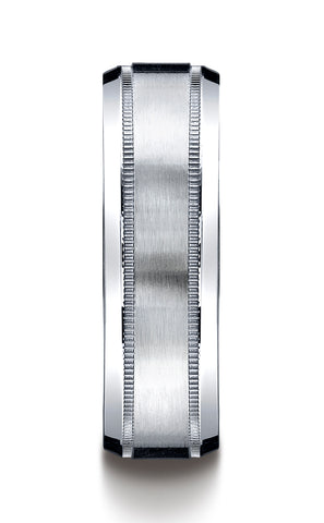 Benchmark-Argentium-Silver-7mm-Comfort-Fit-Satin-Finished-Center-with-Milgrain-Design-Wedding-Band-Sz-7--CF67438SV07