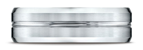 Benchmark-18k-White-Gold-7mm-Comfort-Fit-Satin-Finished-with-High-Polished-Cut-Carved-Design-Band--Sz-4.25--CF6743918KW04.25