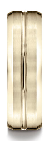Benchmark-18k-Yellow-Gold-7mm-Comfort-Fit-Satin-Finished-w/-High-Polished-Cut-Carved-Design-Band-Sz-4.5--CF6743918KY04.5