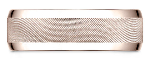 Benchmark-14k-Rose-Gold-7mm-Comfort-Fit-High-Polish-Round-Edge-Cross-Hatch-Center-Design-Band--Size-4.25--CF6746914KR04.25