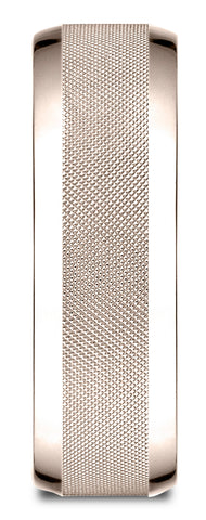 Benchmark-14k-Rose-Gold-7mm-Comfort-Fit-High-Polish-Round-Edge-Cross-Hatch-Center-Design-Band--Size-4.5--CF6746914KR04.5