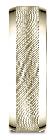 Benchmark-14k-Yellow-Gold-7mm-Comfort-Fit-High-Polish-Round-Edge-Cross-Hatch-Center-Design-Band--Sz-4.5--CF6746914KY04.5