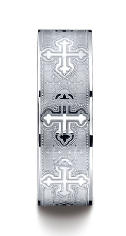 Benchmark-Cobaltchrome-7mm-Comfort-Fit-Cross-Design-Wedding-Band-Ring--Size-7--CF67553CC07