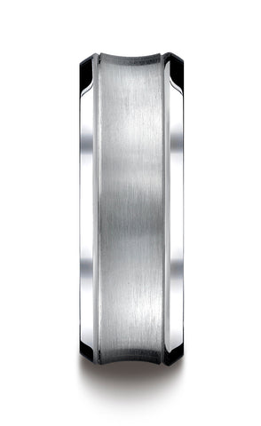 Benchmark-Cobaltchrome-7.5mm-Comfort-Fit-Satin-Finished-Concave-Design-Wedding-Band-Ring--Size-7--CF67555CC07