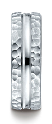 Benchmark-Palladium-7.5mm-Comfort-Fit-Hammered-Finish-Center-Cut-Design-Wedding-Band-Ring--Size-4.5--CF675800PD04.5