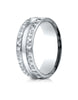 Benchmark-14K-White-Gold-7.5mm-Comfort-Fit-Hammered-Finish-Center-Cut-Design-Wedding-Band-Ring--Size-4--CF67580014KW04