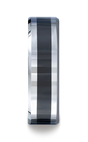 Benchmark-Cobaltchrome-7-mm-Comfort-Fit-Ceramic-Inlay-Design-Wedding-Band-Ring--Size-7--CF67861CMCC07