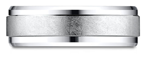 Benchmark-18k-White-Gold-7mm-Comfort-Fit-Drop-Bevel-Swirl-Finish-Center-Design-Band--Size-4.25--CF6793118KW04.25