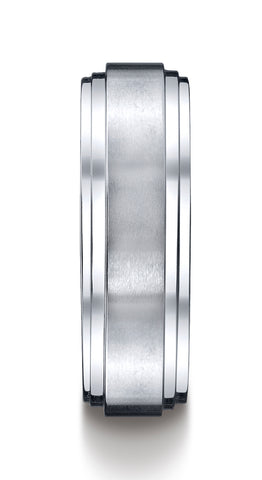 Benchmark-Cobaltchrome-8-mm-Comfort-Fit-Satin-Finished-Double-Edge-Design-Wedding-Band-Ring--Size-7--CF68100CC07