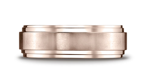Benchmark-14k-Rose-Gold-8mm-Comfort-Fit-Satin-Finished-Step-Edge-Carved-Design-Band--Size-4.25--CF6810014KR04.25