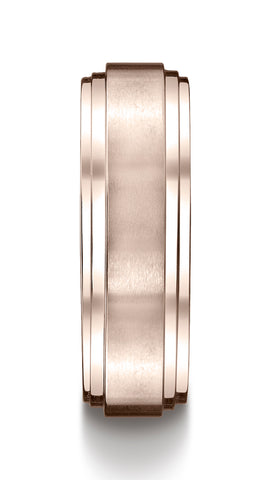Benchmark-14k-Rose-Gold-8mm-Comfort-Fit-Satin-Finished-Step-Edge-Carved-Design-Band--Size-4.5--CF6810014KR04.5