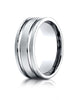 Benchmark-Palladium-8mm-Comfort-Fit-Satin-Finished-w/-Parallel-Grooves-Carved-Design-Wedding-Band--Sz-4--CF68423PD04