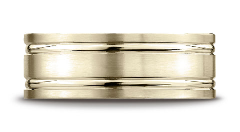 Benchmark-18K-Yellow-Gold-8mm-Comfort-Fit-Satin-Finished-with-Parallel-Grooves-Carved-Design-Band--Sz-4.25--CF6842318KY04.25