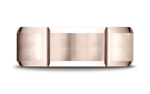Benchmark-14K-Rose-Gold-8mm-Comfort-Fit-Satin-Finished-Grooves-Carved-Design-Wedding-Band-Ring--Size-4.25--CF6844914KR04.25