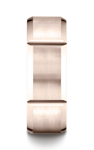 Benchmark-14K-Rose-Gold-8mm-Comfort-Fit-Satin-Finished-Grooves-Carved-Design-Wedding-Band-Ring--Size-4.5--CF6844914KR04.5