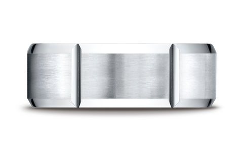 Benchmark-18K-White-Gold-8mm-Comfort-Fit-Satin-Finished-Grooves-Carved-Design-Wedding-Band-Ring--Size-4.25--CF6844918KW04.25