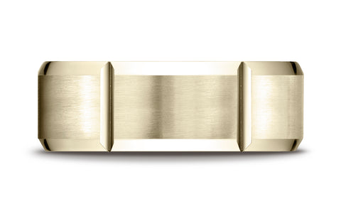Benchmark-18K-Yellow-Gold-8mm-Comfort-Fit-Satin-Finished-Grooves-Carved-Design-Wedding-Band-Ring--Size-4.25--CF6844918KY04.25