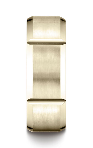 Benchmark-14K-Yellow-Gold-8mm-Comfort-Fit-Satin-Finished-Grooves-Carved-Design-Wedding-Ring-Size-4.5--CF6844914KY04.5