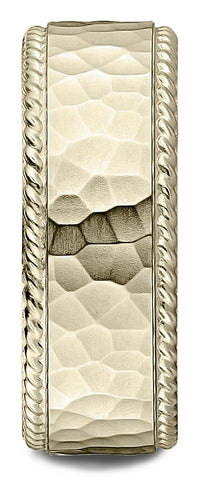 Benchmark-10k-Yellow-Gold-8mm-Comfort-Fit-Rope-Edge-Hammered-Finish-Design-Band--Size-4.5--CF6846710KY04.5