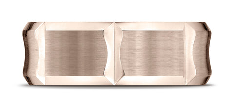 Benchmark-14K-Rose-Gold-8mm-Comfort-Fit-Beveleded-Edge-Concave-w/-Horizontal-Cuts-Band--Size-4.25--CF6847914KR04.25