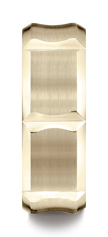Benchmark-14K-Yellow-Gold-7mm-Ergonomic-Comfort-Fit-Hammered-Finish-w/-High-Polish-Edge-Dsgn-Band-Sz4.5--CF67230914KY04.5