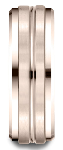 Benchmark-14k-Rose-Gold-8mm-Comfort-Fit-Drop-Bevel-Satin-Center-Cut-Design-Band--Size-4.5--CF6848414KR04.5