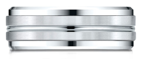 Benchmark-18k-White-Gold-8mm-Comfort-Fit-Drop-Bevel-Satin-Center-Cut-Design-Band--Size-4.25--CF6848418KW04.25