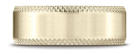 Benchmark-18K-Yellow-Gold-8mm-Comfort-Fit-Satin-Finish-Cross-Hatched-Beveled-Edge-Band--Size-4.25--CF6848518KY04.25