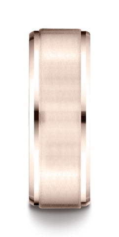 Benchmark-14k-Rose-Gold-8mm-Comfort-Fit-Satin-Finished-Drop-Beveled-Edge-Carved-Design-Band--Size-4.5--CF6848614KR04.5