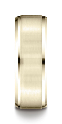 Benchmark-14K-Yellow-Gold-8mm-Comfort-Fit-Satin-Finished-Drop-Beveled-Edge-Carved-Design-Band--Size-4.5--CF6848614KY04.5