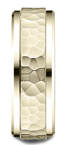 Benchmark-14k-Yellow-Gold-8mm-Comfort-Fit-Drop-Bevel-Hammered-Finish-Design-Band--Size-4.5--CF6849014KY04.5
