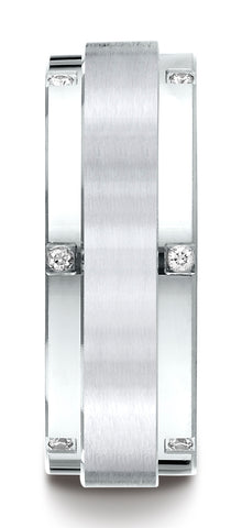 Benchmark-14K-White-Gold-8mm-Comfort-Fit-Pave-set-12-Stone-Diamond-Wedding-Band-Ring--.12Ct.--Size-4.5--CF6871614KW04.5