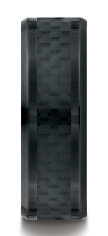 Benchmark-Cobaltchrome-8-mm-Comfort-Fit-Wedding-Band-Ring-with-Black-Carbon-Fiber-Inlay--Size-7--CF68900CFBKCC07