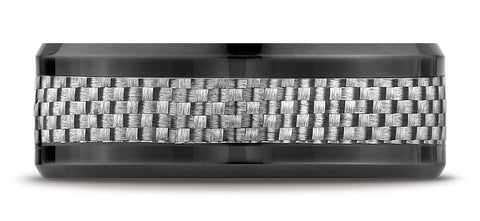 Benchmark-Cobaltchrome-8-mm-Comfort-Fit-Wedding-Band-Ring-with-White-Carbon-Fiber-Inlay--Size-6.5--CF68901CFCC06.5